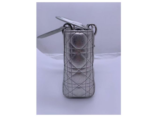 Borsa Dior Diana quattro tasche argento pelle - vista 2