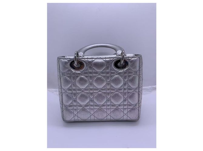 Borsa Dior Diana quattro tasche argento pelle - vista 3