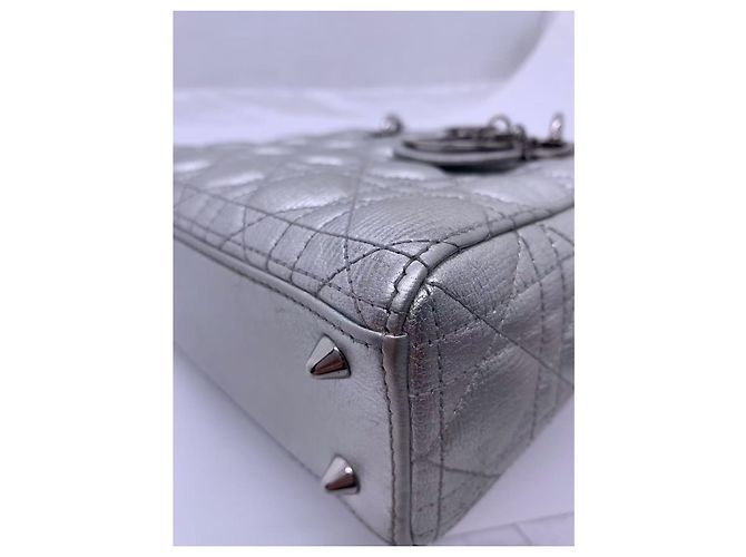 Borsa Dior Diana quattro tasche argento pelle - vista 6