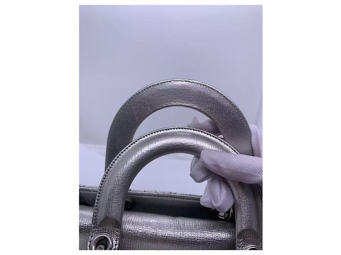 Borsa Dior Diana quattro tasche argento pelle - vista 8