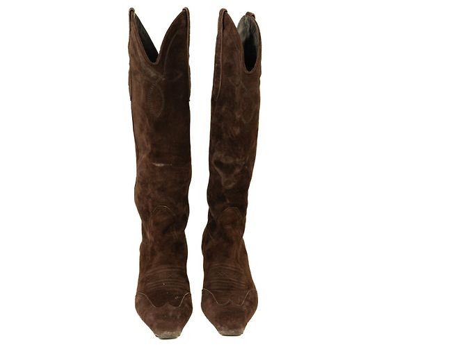 Botas Khaite Dallas de ante marrón Castaño - vista 2