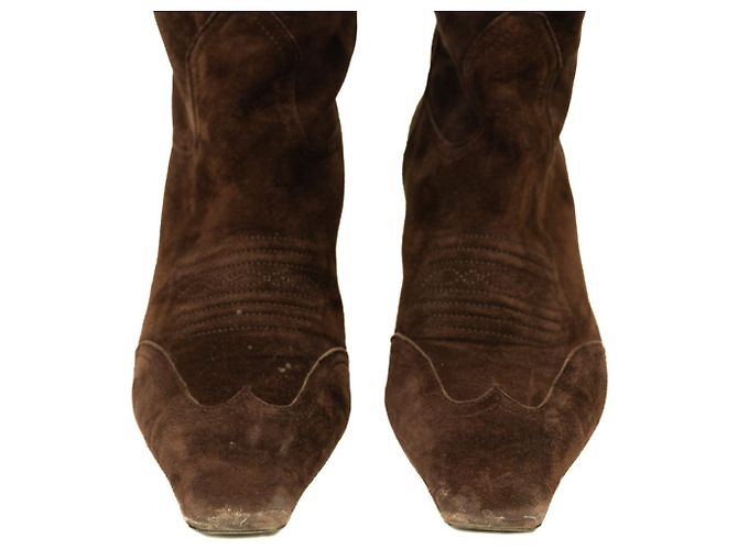 Botas Khaite Dallas de ante marrón Castaño - vista 3