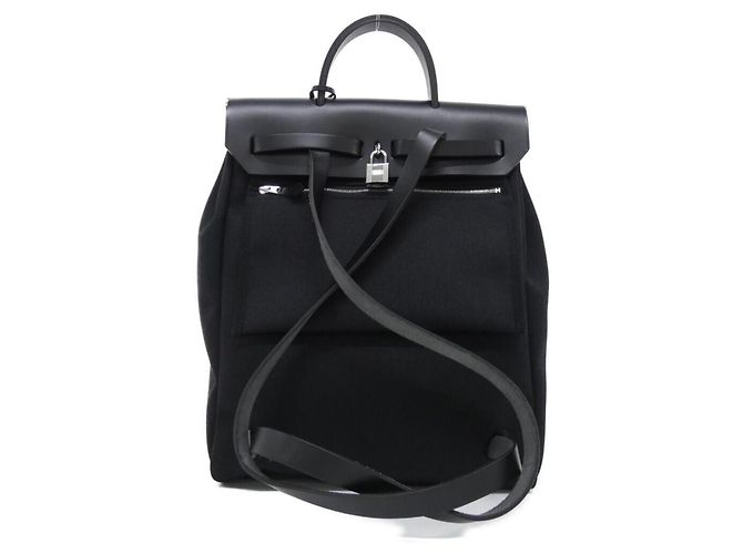 Hermès Herbag Zip-A-Do Rucksack Schwarz - Ansicht 2