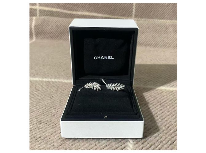 Pendientes Chanel Plume Feather en oro blanco 18K y diamantes Plata - vista 2