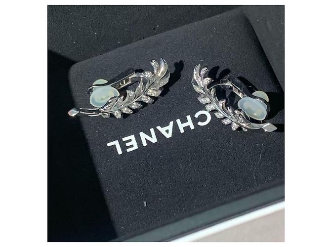 Pendientes Chanel Plume Feather en oro blanco 18K y diamantes Plata - vista 3