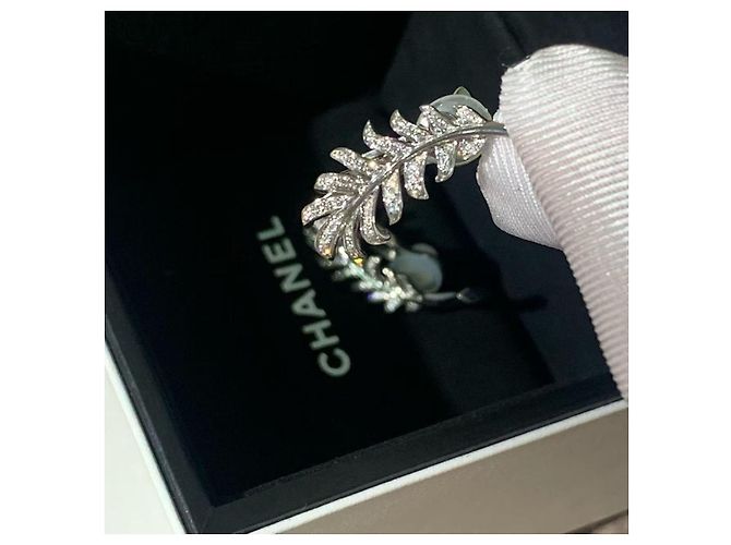 Pendientes Chanel Plume Feather en oro blanco 18K y diamantes Plata - vista 6