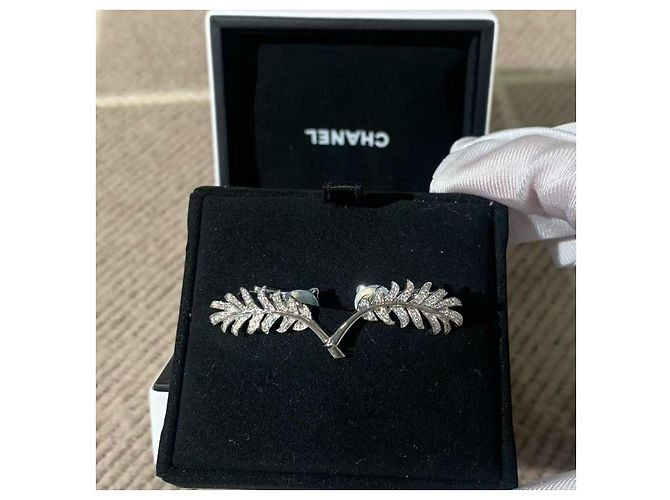 Pendientes Chanel Plume Feather en oro blanco 18K y diamantes Plata - vista 7