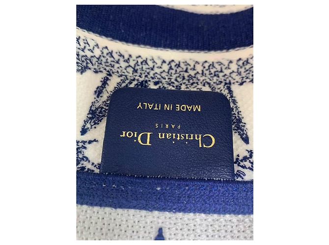 Dior Piccola Borsa a Secchiello Ricamata con Frange a Stella Blu - vista 5
