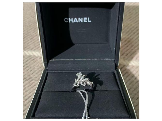 Chanel PLUME Diamantfeder Ring silberfarben Größe 49 - Ansicht 3