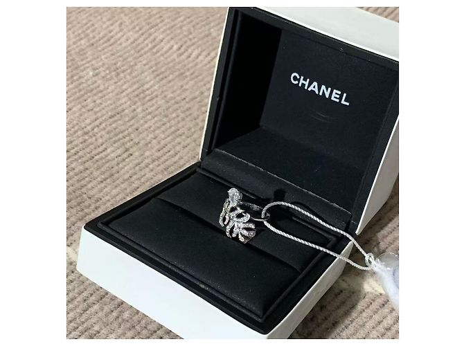Chanel PLUME Diamantfeder Ring silberfarben Größe 49 - Ansicht 5