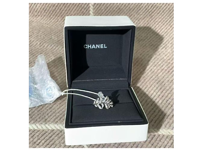 Chanel PLUME Diamantfeder Ring silberfarben Größe 49 - Ansicht 7