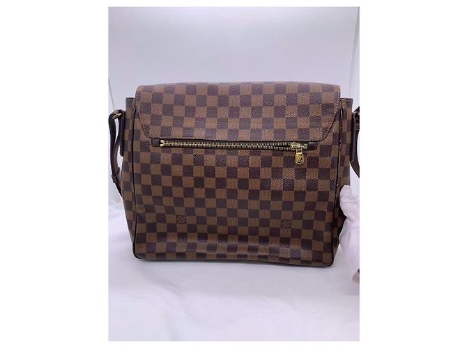 Louis Vuitton Borsa a Tracolla Brooklyn Quadri Marrone - vista 2