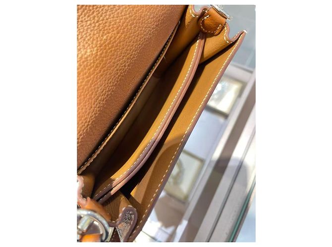 Hermès Roulis 19 pelle di sella marrone dorato - vista 4