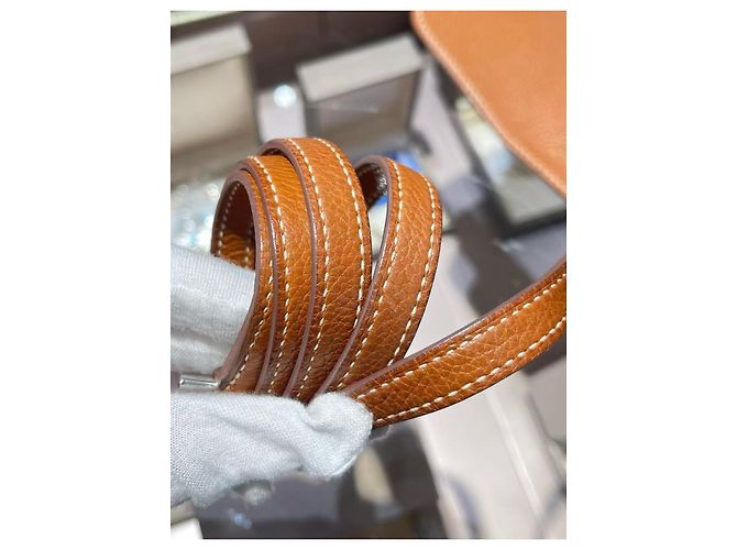 Hermès Roulis 19 pelle di sella marrone dorato - vista 8
