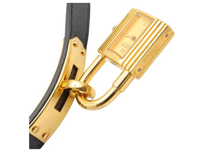 Hermès Reloj Hermes Kelly - Baño de oro con correa de cuero - vista 10