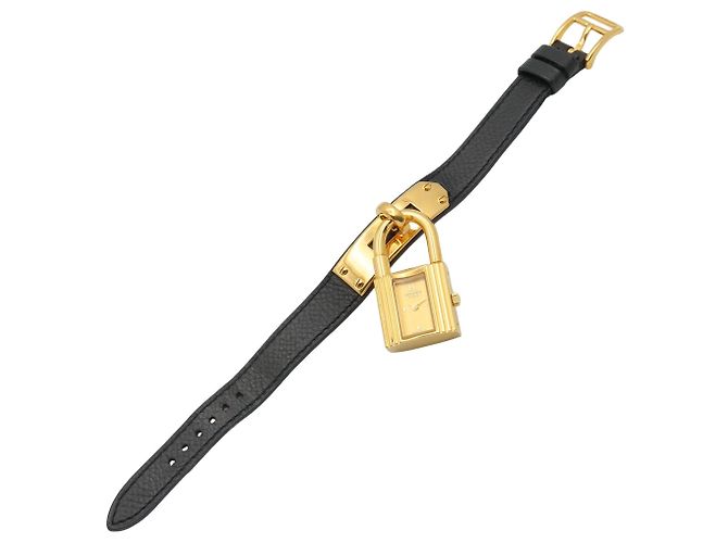 Hermès Reloj Hermes Kelly - Baño de oro con correa de cuero - vista 3