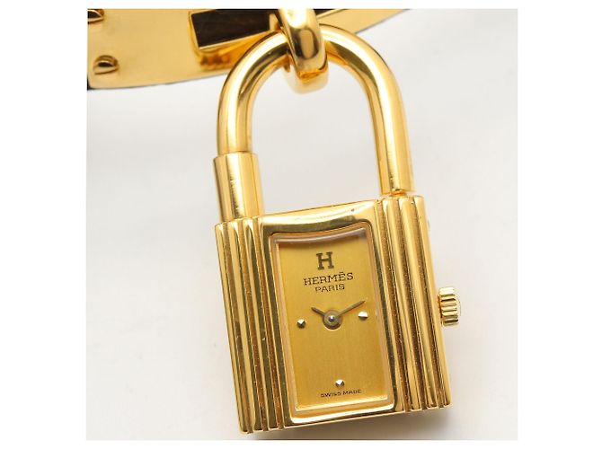 Hermès Reloj Hermes Kelly - Baño de oro con correa de cuero - vista 5