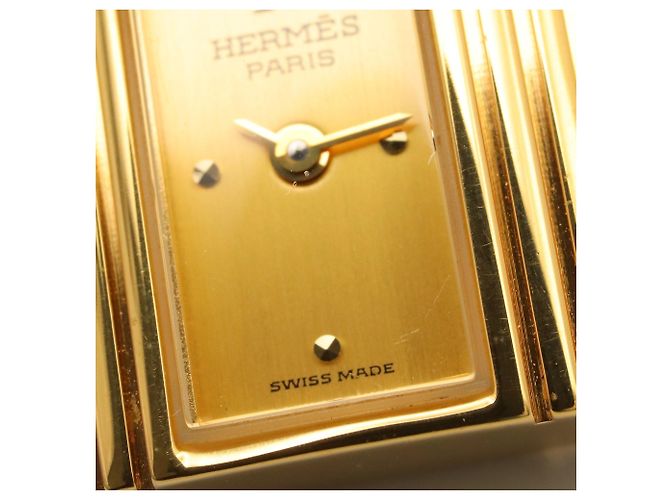 Hermès Reloj Hermes Kelly - Baño de oro con correa de cuero - vista 9