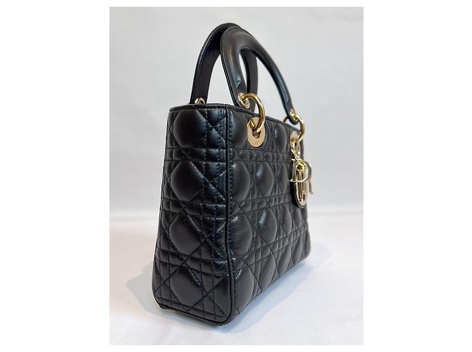 Borsa "Lady Dior" di Christian Dior Nero Gold hardware - vista 3