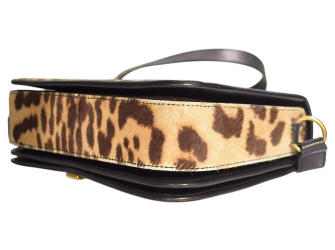 Borsa a tracolla Cabas Chyc in pelo di pony leopardato marrone Yves Saint Laurent YSL Multicolore - vista 10