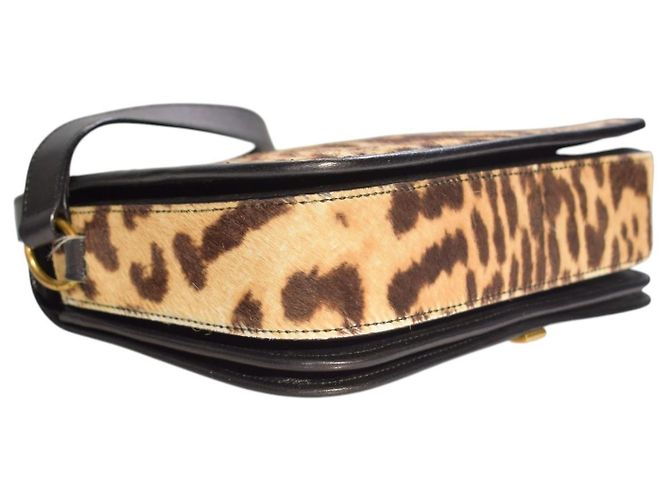 Borsa a tracolla Cabas Chyc in pelo di pony leopardato marrone Yves Saint Laurent YSL Multicolore - vista 11