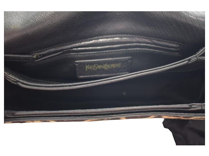 Borsa a tracolla Cabas Chyc in pelo di pony leopardato marrone Yves Saint Laurent YSL Multicolore - vista 13