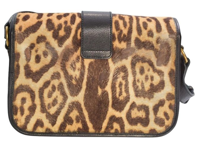 Borsa a tracolla Cabas Chyc in pelo di pony leopardato marrone Yves Saint Laurent YSL Multicolore - vista 2