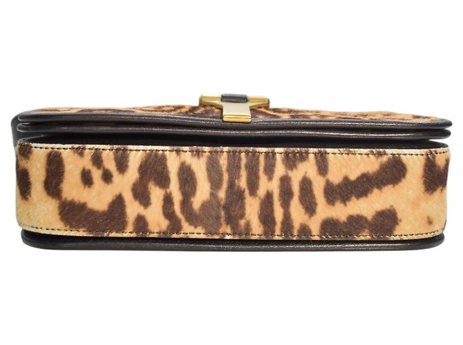 Borsa a tracolla Cabas Chyc in pelo di pony leopardato marrone Yves Saint Laurent YSL Multicolore - vista 7