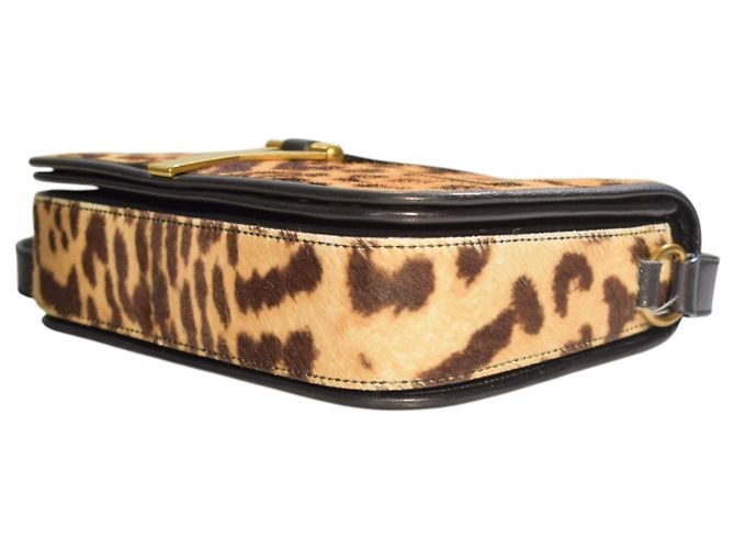 Borsa a tracolla Cabas Chyc in pelo di pony leopardato marrone Yves Saint Laurent YSL Multicolore - vista 9