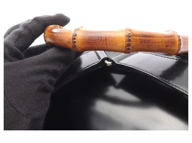 Zaino/Borsa Gucci Bamboo Nero - vista 10