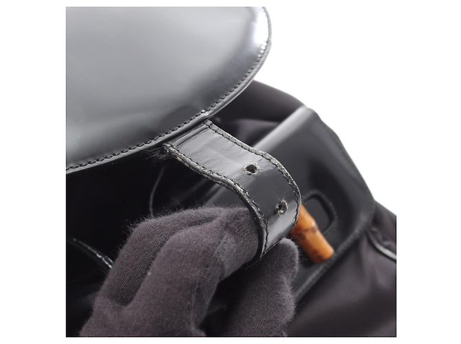 Zaino/Borsa Gucci Bamboo Nero - vista 12
