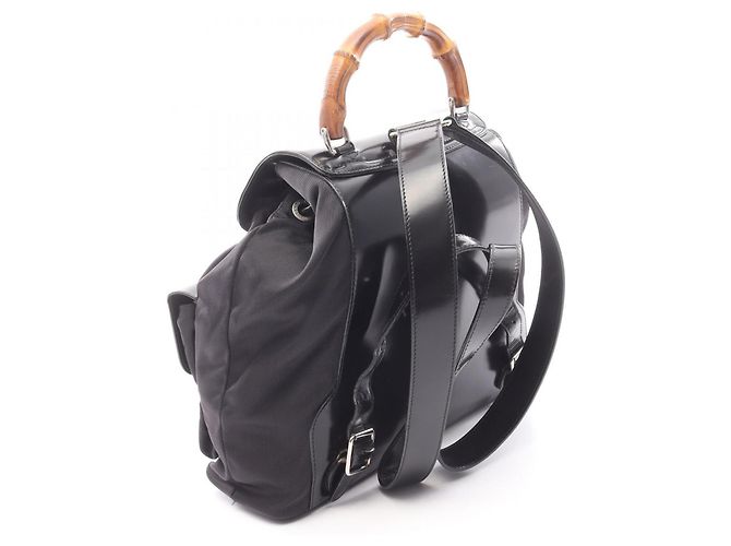 Zaino/Borsa Gucci Bamboo Nero - vista 2