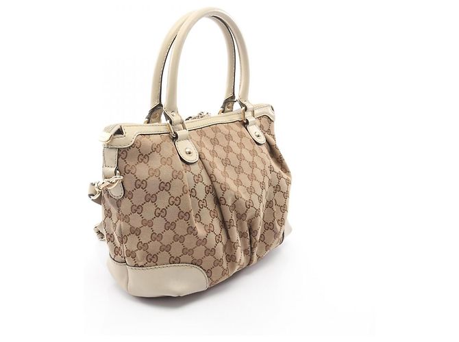 Borsa a mano 2 in 1 Gucci Sukey GG Canvas Beige Crudo - vista 2
