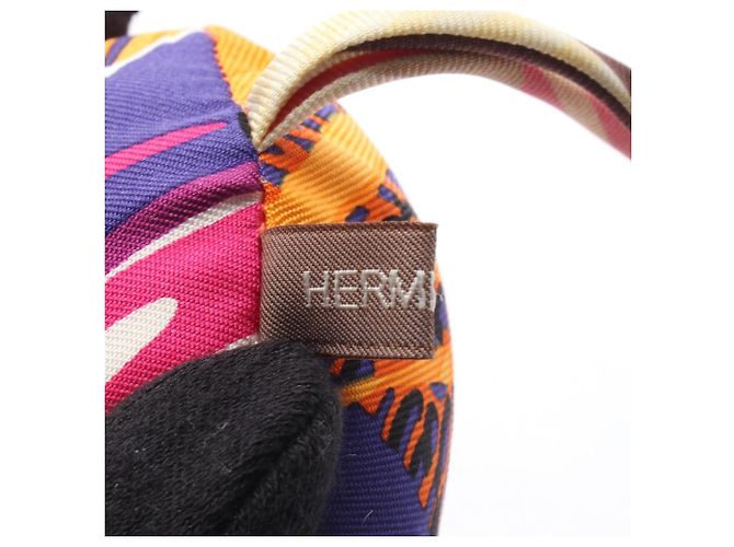 Hermès Petit H Seidenhandtaschen-Charm Mehrfarben Orange - Ansicht 3