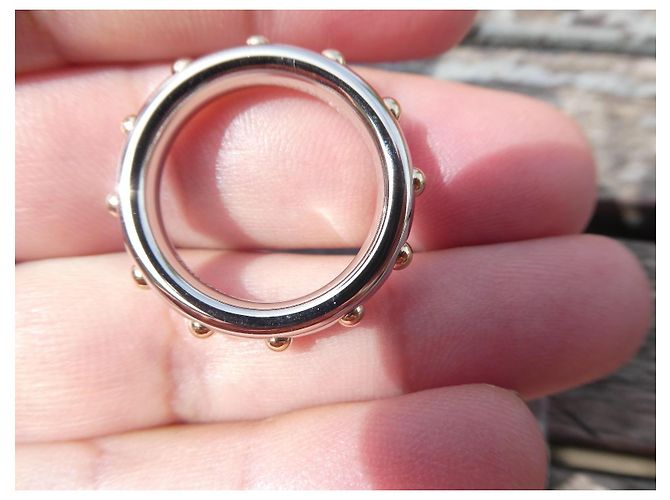 Hermès Schalring Clouée Neu Silber - Ansicht 4