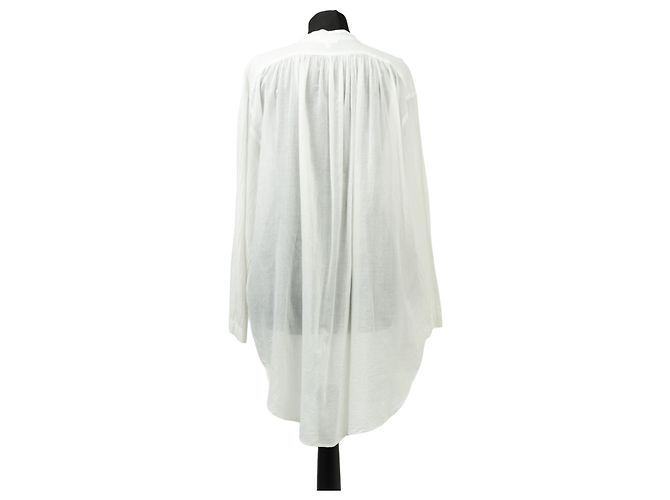 Autre Marque Blusa lunga trasparente bianca SKIN Bianco - vista 2