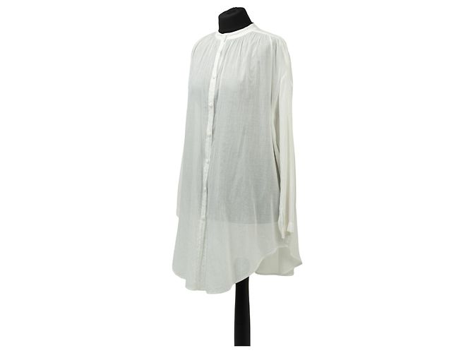 Autre Marque Blusa lunga trasparente bianca SKIN Bianco - vista 3