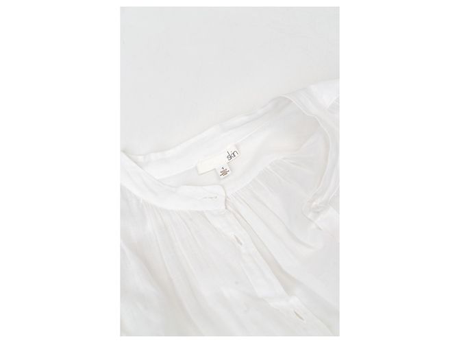 Autre Marque Blusa lunga trasparente bianca SKIN Bianco - vista 4