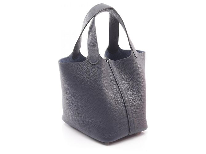 Hermès Picotin Lock PM Handtasche Marineblau - Ansicht 2