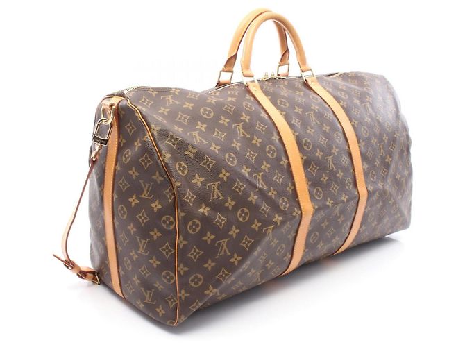 Borsa Boston Keepall Bandoulière 60 Louis Vuitton Marrone Monogramma - vista 2