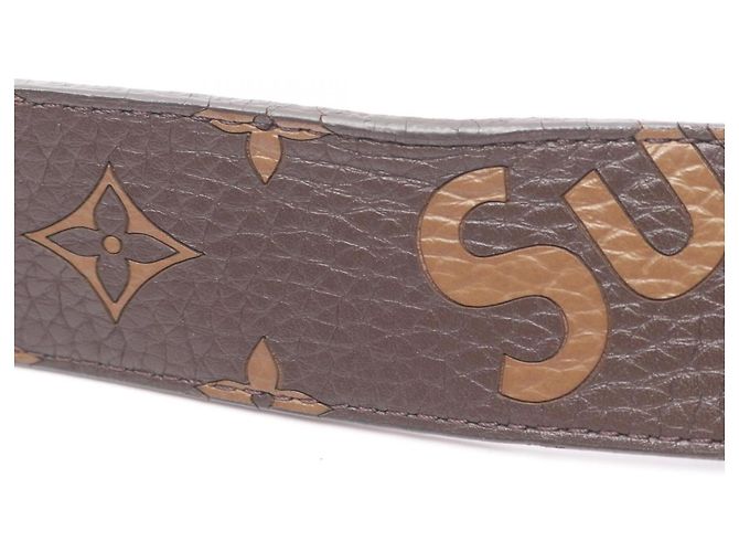 Louis Vuitton x Supreme LV Initial Leather Belt Brown Black Golden - view 9