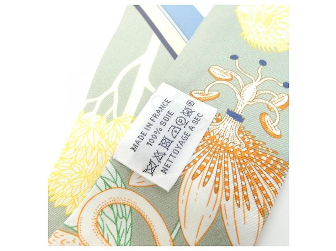 Silk In Lenço Twilly Paraíso Precioso Hermès Azul - vista 3