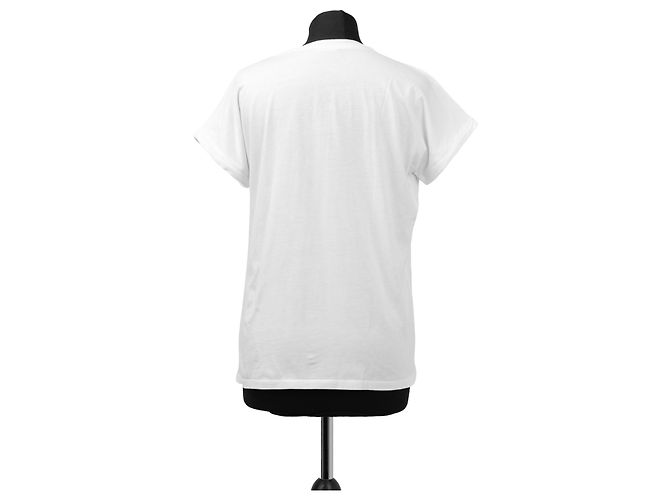 Camiseta blanca de algodón Balmain con logo Blanco - vista 2