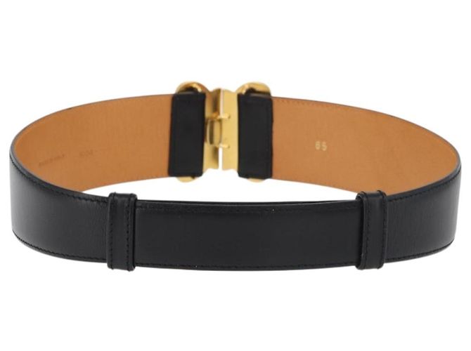 Céline CELINE Triomphe Ledergürtel 25,6"" Schwarz Gold Auth 176087A Golden - Ansicht 2