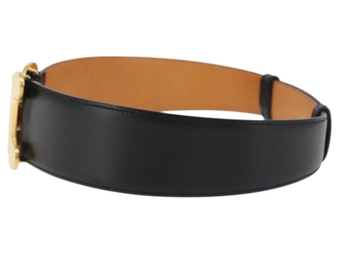 Céline CELINE Triomphe Ledergürtel 25,6"" Schwarz Gold Auth 176087A Golden - Ansicht 3