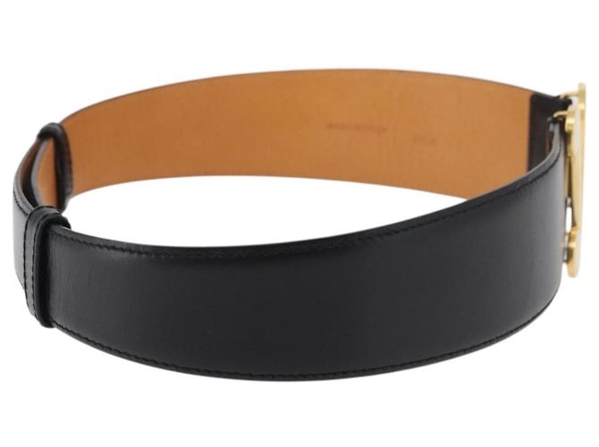 Céline CELINE Triomphe Ledergürtel 25,6"" Schwarz Gold Auth 176087A Golden - Ansicht 4