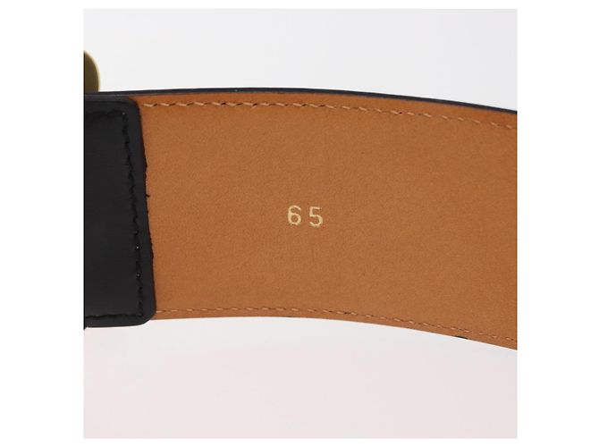 Céline CELINE Triomphe Ledergürtel 25,6"" Schwarz Gold Auth 176087A Golden - Ansicht 9