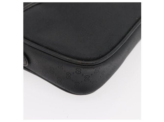 Gucci Borsa a spalla Micro GG Supreme in PVC Nero Oro Auth 176880 D'oro - vista 10