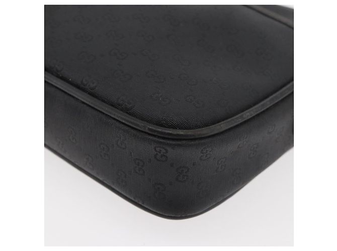 Gucci Borsa a spalla Micro GG Supreme in PVC Nero Oro Auth 176880 D'oro - vista 11