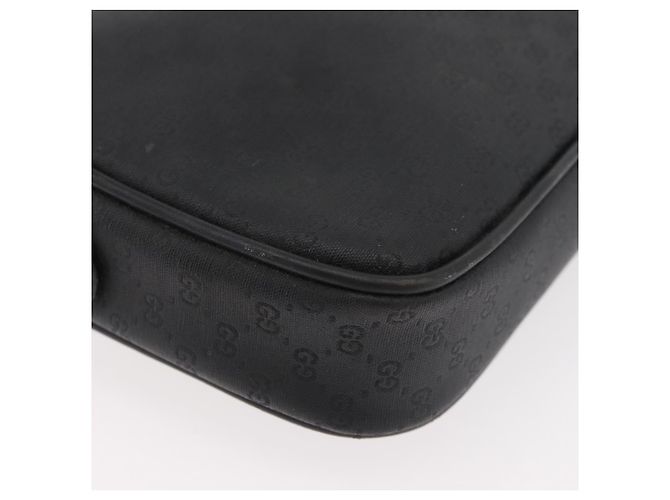 Gucci Borsa a spalla Micro GG Supreme in PVC Nero Oro Auth 176880 D'oro - vista 12